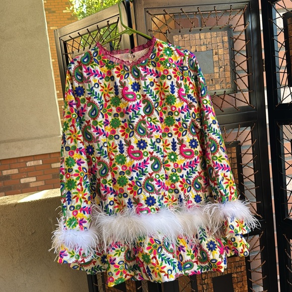 Vintage Long Sleeve Mirrored Mini Dress - Picture 14 of 17